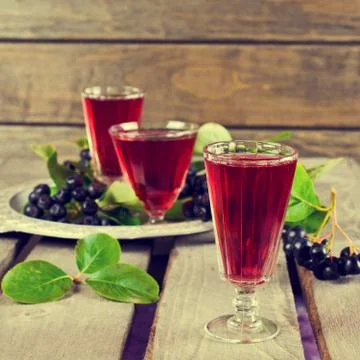 Transparent red drink Stock Photos