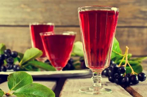 Transparent red drink Stock Photos