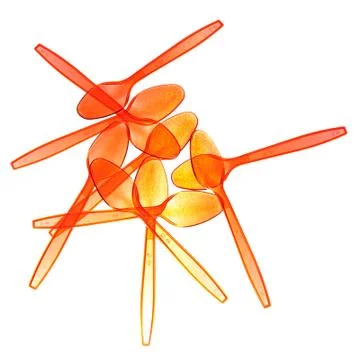 Transparent red spoons Stock Photos