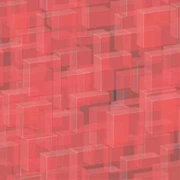 Transparent Red Tiles Seamless Pattern, 3D Illustration Illustrazione stock