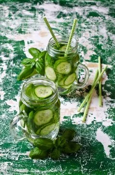 Transparent refreshing drink Stock Photos