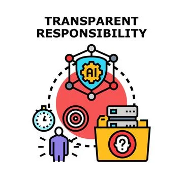 Transparent responsibility concept for artificial intelligence algorithms Stock Illustration