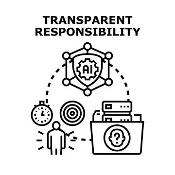 Transparent responsibility concept for artificial intelligence algorithms Stock Illustration