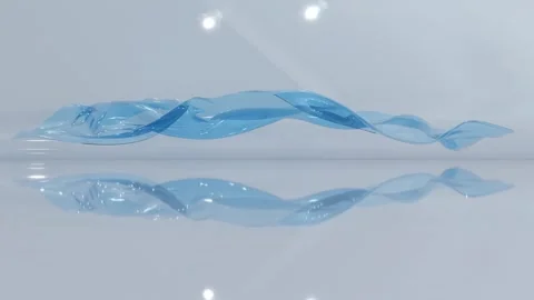 Transparent ribbons flow in a seamless and continuous loop. Stock Footage 323060374
