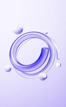 Transparent ring glass background, 3d rendering. Stock Illustration
