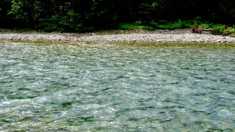 Transparent river flow, Azusa River in Kamikochi, with sound Stock Footage 328344766