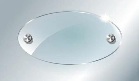 Transparent round circle. See through element on checkered background. Plastic Stock Illustration