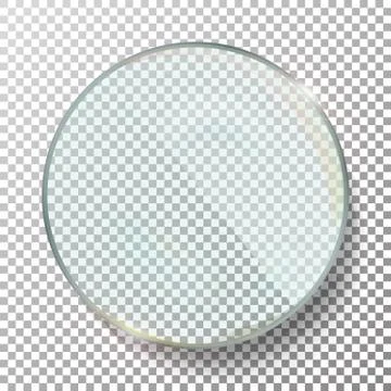 Transparent Round Circle Vector Realistic Illustration. Background Glass Circle Stock Illustration