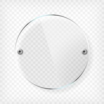 Transparent round glass plate with reflection and shadow Stock Illustration