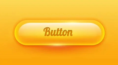 Transparent rounded shiny glass button. UI element. Stock Illustration