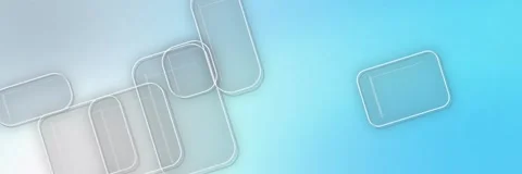 Transparent rounded square outlines over a light blue and white gradient, Stock Footage 340156379