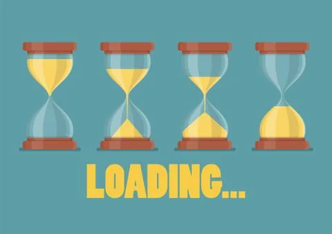 Transparent sandglass loading Stock Illustration