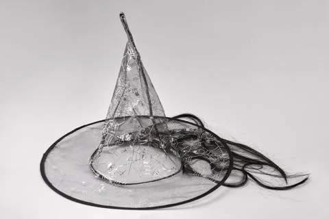 Transparent satin witch magic hat for Halloween. 写真素材