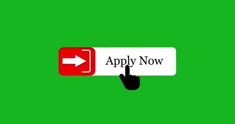 Transparent screen animation of Apply Now push button with pointer animation. Cu Stock Footage 339611248