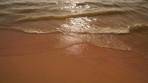Transparent sea waves running to sandy shore. Stock Footage 109123082