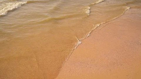 Transparent sea waves running to sandy shore. Stock Footage 109123272