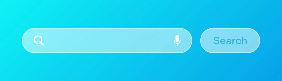 Transparent search bar. Internet browser engine with search box, address bar and Stock Illustration