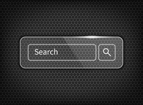 Transparent search button on pattern Illustrazione stock