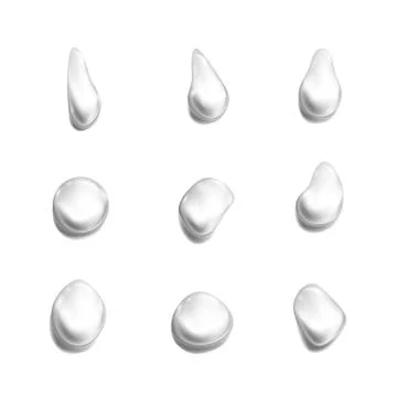 Transparent set of drops. Vector illustration isolated on white background Stock Illustration