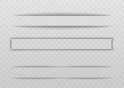 Transparent shadow and blank empty divider or border. Stock Illustration