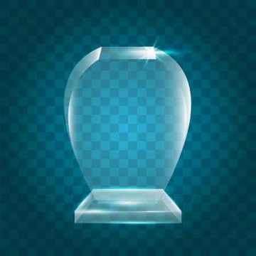 Transparent Shining Blank Vector Acrylic Crystal Glass Trophy Award template Illustrazione stock