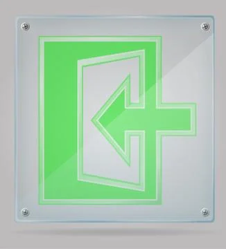 Transparent sign exit on the plate vector illustration Stock Illustration