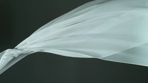 Transparent silk fabric flowing Stock Footage 201604441