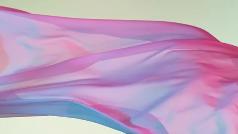 Transparent silk fabric flowing Stock Footage 255607089
