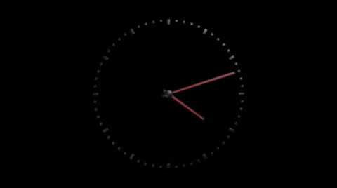Transparent simple clock with alpha Stock Footage 33728885