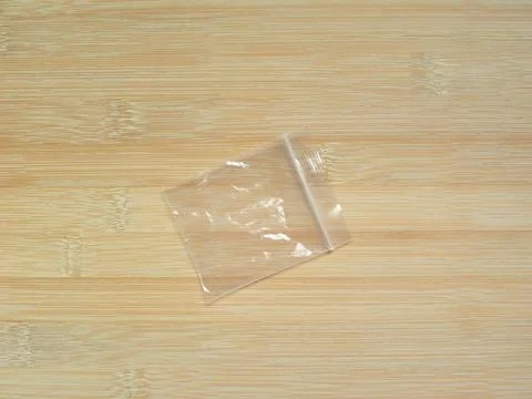 Transparent small empty zip lock plastic bag Stock Photos