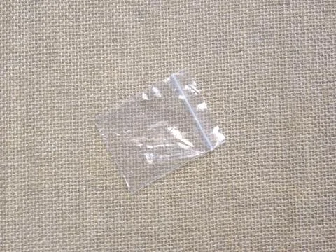 Transparent small empty zip lock plastic bag Stock Photos