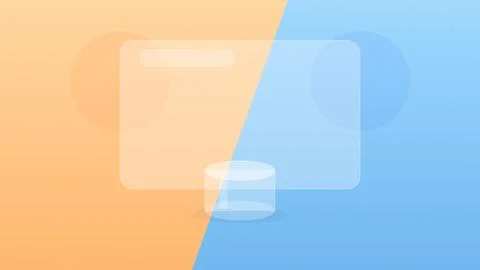 Transparent smartphone screen with gradient overlay on geometric background Stock Illustration