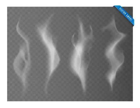 Transparent smoke vector collection Stock Illustration