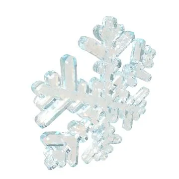 Transparent snowflake made from ice Stock Illustration