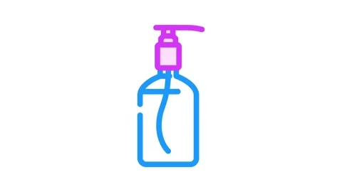 Transparent soap bottle design color icon animation Stock Footage 327256345