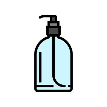 Transparent soap bottle design color icon vector illustration Stock Illustration