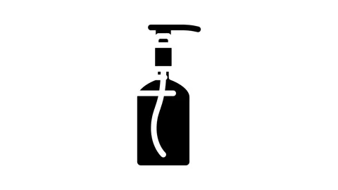 Transparent soap bottle design glyph icon animation Stock Footage 326728949