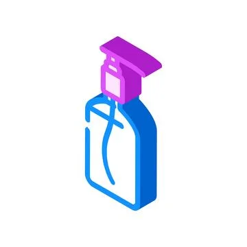 Transparent soap bottle design isometric icon vector illustration Stock Illustration
