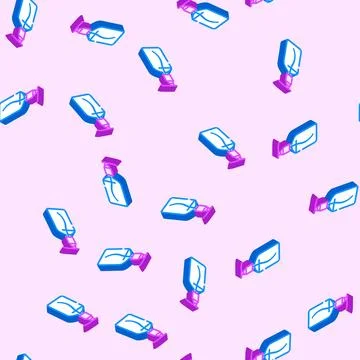 Transparent soap bottle design isometric icon seamless pattern Stock Illustration