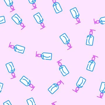 Transparent soap bottle design vector seamless pattern Stock Illustration