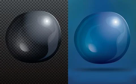 Transparent Soap Bubble on Blue Background イラスト素材