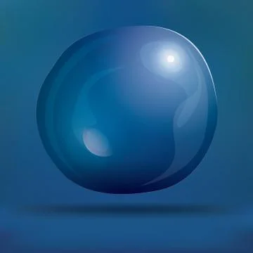 Transparent Soap Bubble on Blue Background イラスト素材