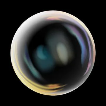 Transparent Soap Bubble. Realistic Vector Illustration Stock Illustration