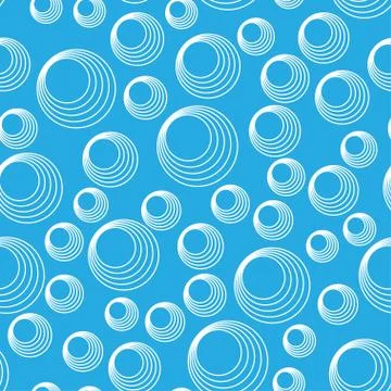 Transparent soap bubbles on blue background Stock Illustration