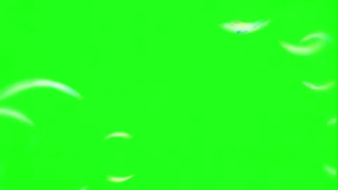 Transparent soap bubbles floating and drifting across a vibrant green screen Stock Footage 345807485