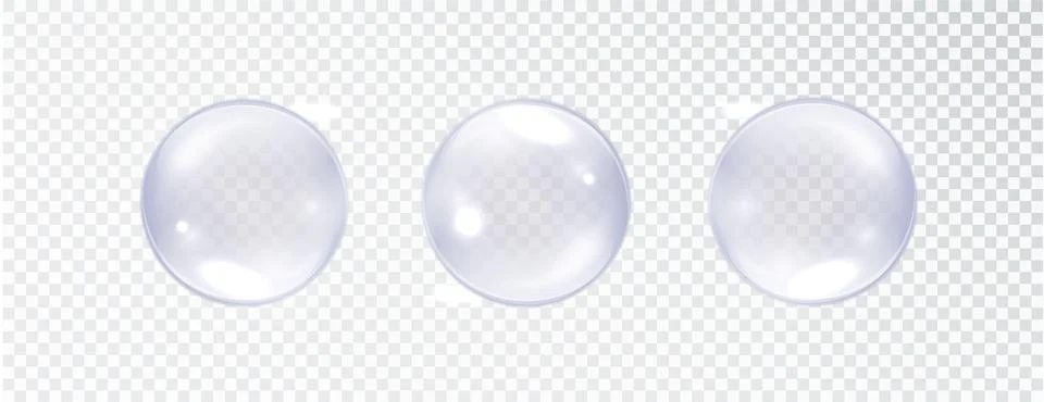 Transparent Soap Bubbles Floating Illustrazione stock