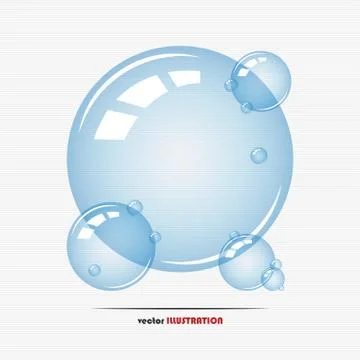 Transparent soap bubbles Stock Illustration
