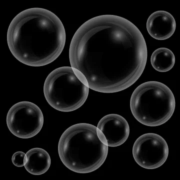 Transparent Soap Bubbles Isolated Stock Illustration