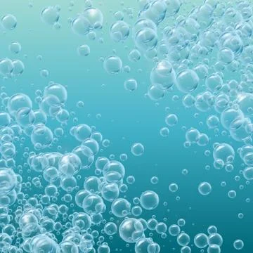 Transparent soap or water bubbles background Stock Illustration