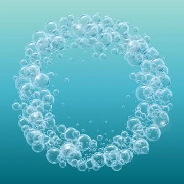 Transparent soap or water bubbles background Stock Illustration